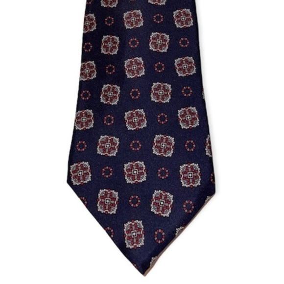 Dior Other - CHRISTIAN DIOR MONSIEUR Necktie 100% Silk 57” Long Navy Print Classic Tie